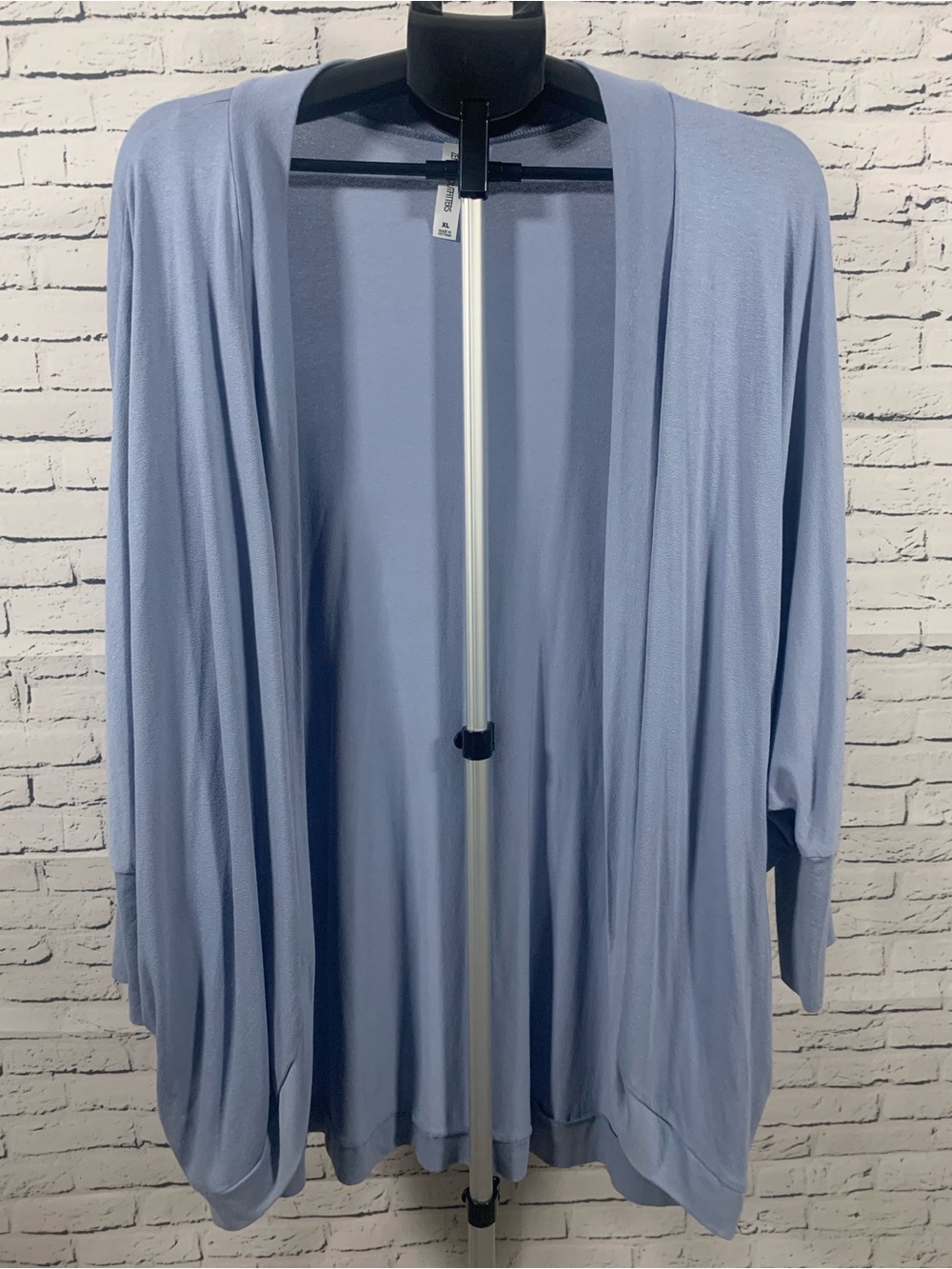 Zenana Outfitters Light Blue Open Front Draped Cardigan